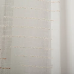 Gardine mit Ösen Voile Bouclé-Dessin Wellen Wollweiß Natur 140x245cm