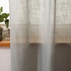 Gardine mit Smok-Schlaufenband Leinenstruktur salbeigrün in 245cm oder Wunschlänge von SCHÖNER LEBEN.