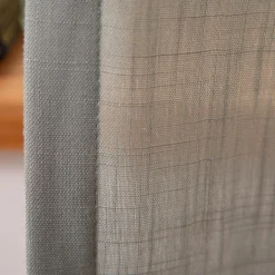 Gardine mit Smok-Schlaufenband Leinenstruktur salbeigrün in 245cm oder Wunschlänge von SCHÖNER LEBEN.