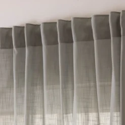 Gardine mit Smok-Schlaufenband Leinenstruktur salbeigrün in 245cm oder Wunschlänge von SCHÖNER LEBEN.