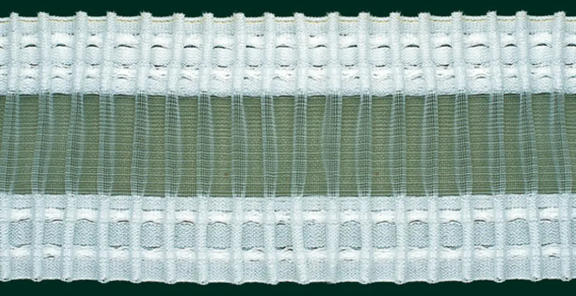 Gardinenband Faltenband Bleistiftfalte 80mm halbtransparent 1:2