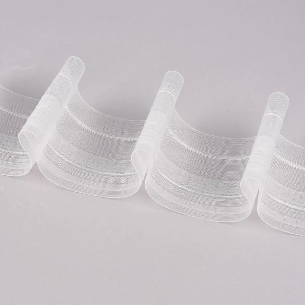 Gardinenband Faltenband 90mm volltransparent 1er Falte 1:2