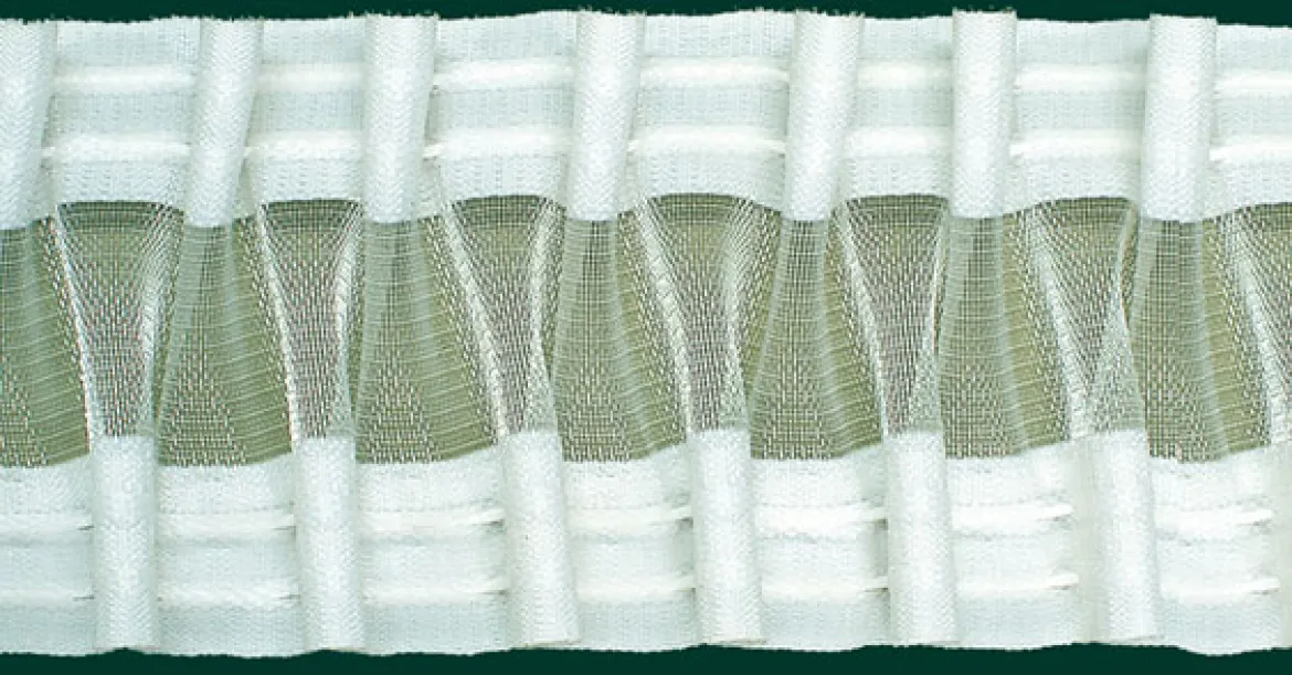 Gardinenband Faltenband Smokband 80mm halbtransparent 1:2