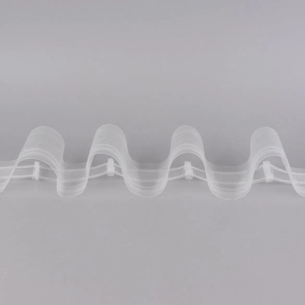 Gardinenband Faltenband Wellenband volltransparent 1:1,8 mit 2 Taschenreihen 80mm