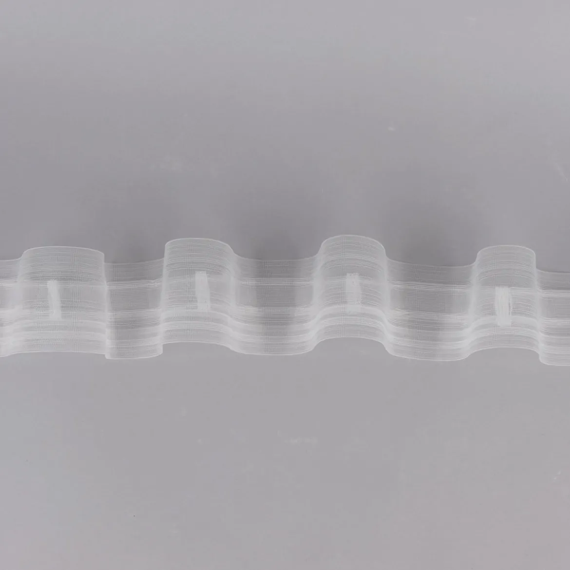 Gardinenband Faltenband Wellenband volltransparent 1:1,8 mit 2 Taschenreihen 80mm