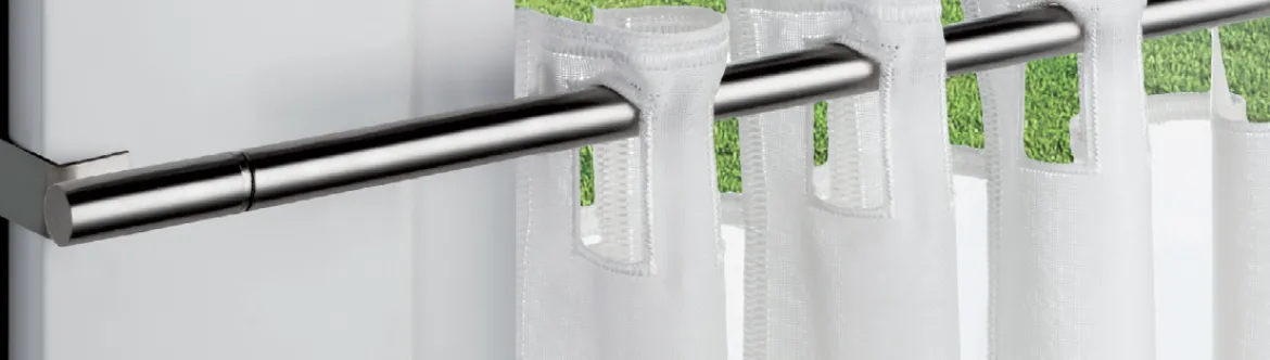Gardinenstange Klemmstange Spannfix ausziehbar 40-60cm 1Stück Edelstahloptik