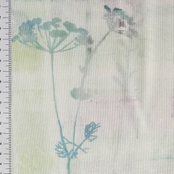 Gardinenstoff Algarve halbtransparent Aquarell weiß lila türkis grün 1,6m Breite