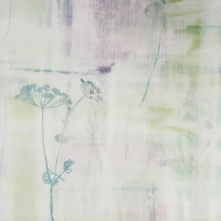 Gardinenstoff Algarve halbtransparent Aquarell weiß lila türkis grün 1,6m Breite