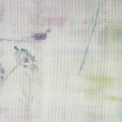 Gardinenstoff Algarve halbtransparent Aquarell weiß lila türkis grün 1,6m Breite