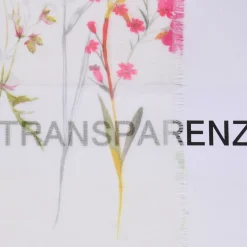 Gardinenstoff Batistoptik Leinenoptik halb-transparent Frühlingsblumen 140cm Breite