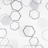 Gardinenstoff Batist-Optik transparent Hexagon weiß grau 148cm Breite
