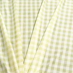 Gardinenstoff Deko Kariert halbtransparent weiß grün 1,50m Breite