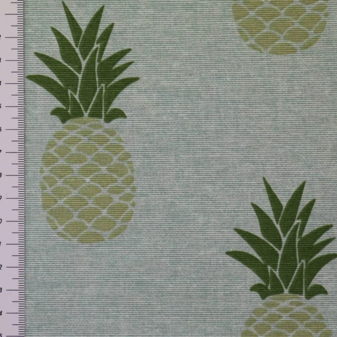Gardinenstoff Dekostoff Ananas mint grün goldfarbig