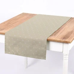Gardinenstoff Dekostoff Baumwollstoff Full Stop Punkte beige weiß 140cm Breite