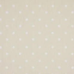 Gardinenstoff Dekostoff Baumwollstoff Full Stop Punkte beige weiß 140cm Breite