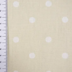 Gardinenstoff Dekostoff Baumwollstoff Full Stop Punkte beige weiß 140cm Breite