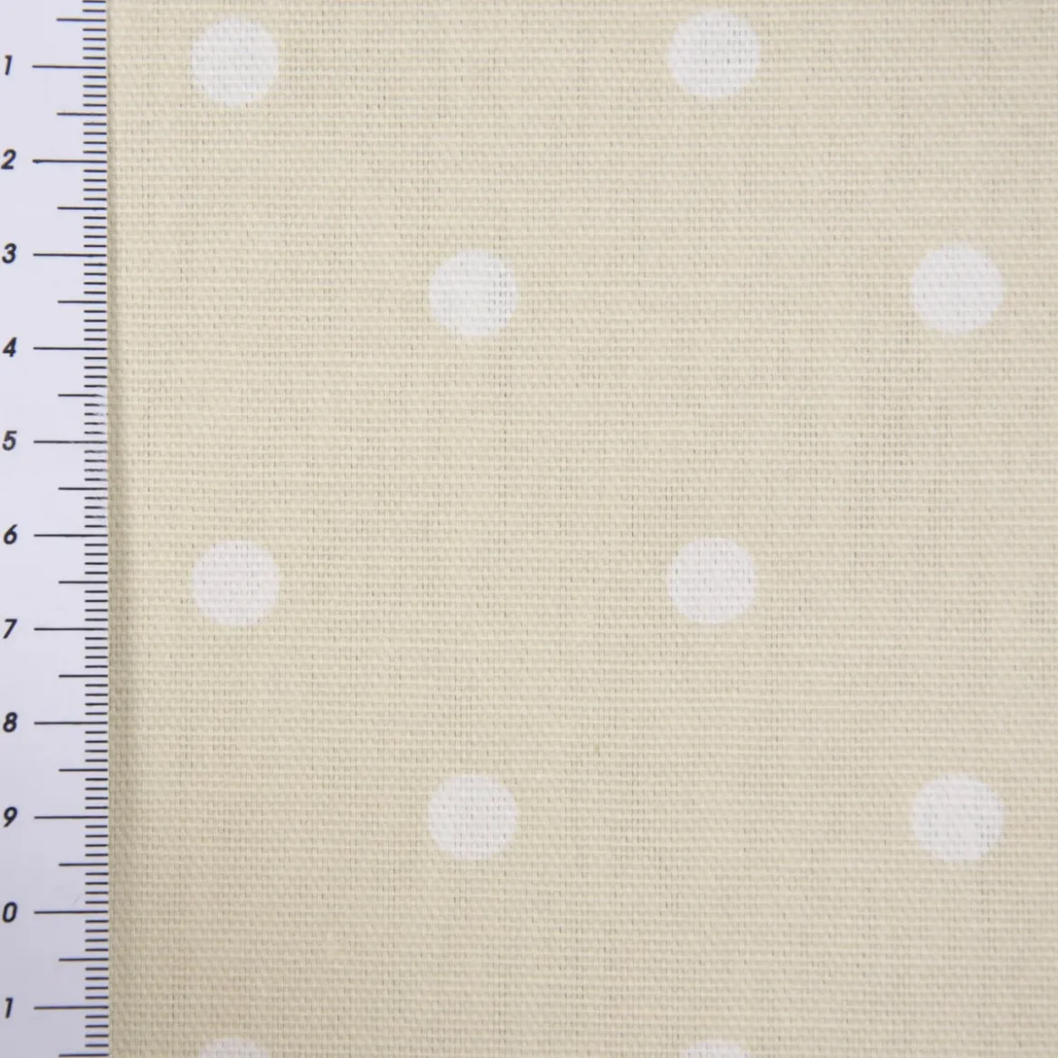 Gardinenstoff Dekostoff Baumwollstoff Full Stop Punkte beige weiß 140cm Breite