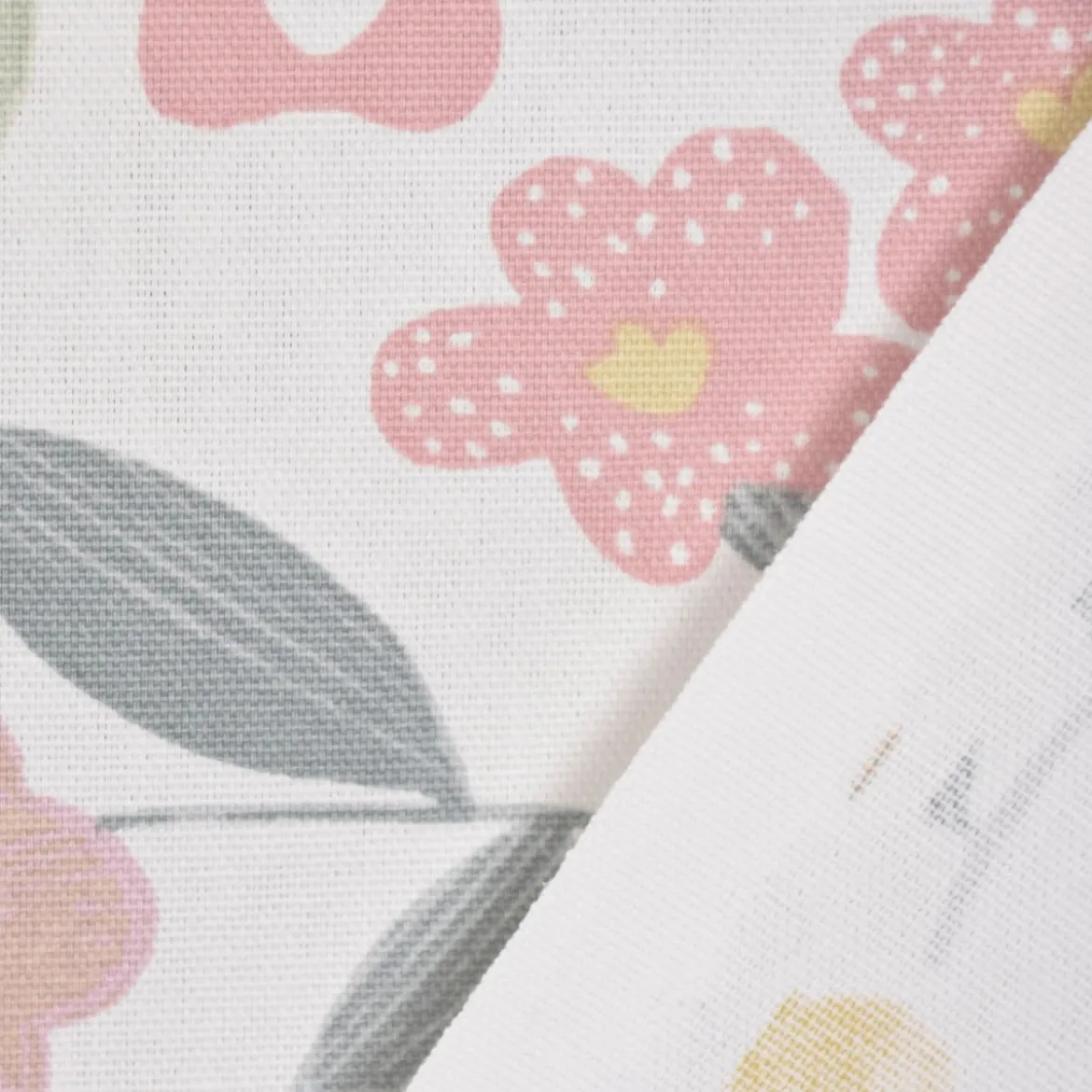 Gardinenstoff Dekostoff Baumwollstoff Panama Betty Bon Bon Blumen pastell rosa 140cm Breite