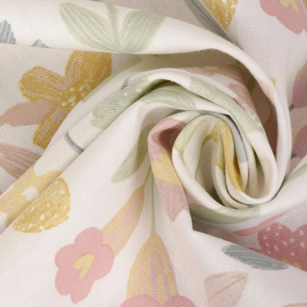 Gardinenstoff Dekostoff Baumwollstoff Panama Betty Bon Bon Blumen pastell rosa 140cm Breite
