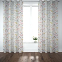 Gardinenstoff Dekostoff Baumwollstoff Panama Betty Bon Bon Blumen pastell rosa 140cm Breite