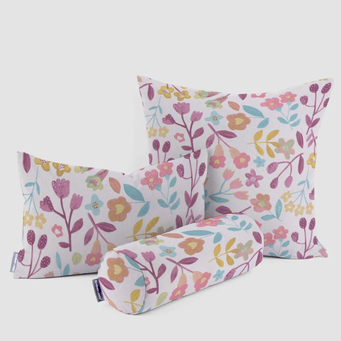 Gardinenstoff Dekostoff Baumwollstoff Panama Betty Parma Violet Blumen lila 140cm Breite