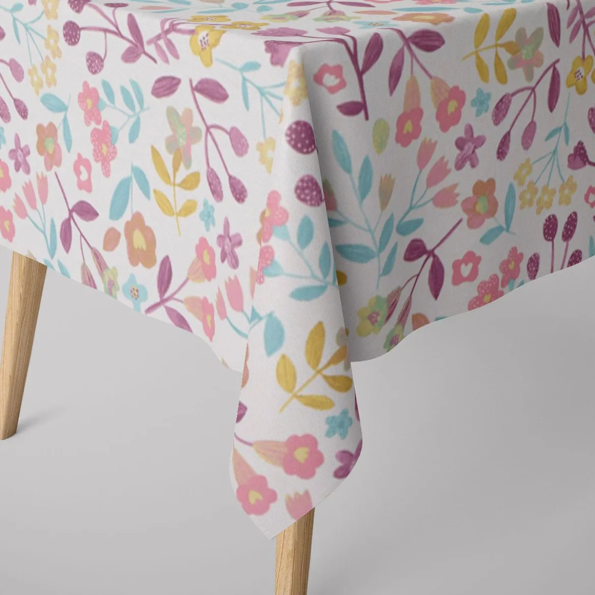 Gardinenstoff Dekostoff Baumwollstoff Panama Betty Parma Violet Blumen lila 140cm Breite