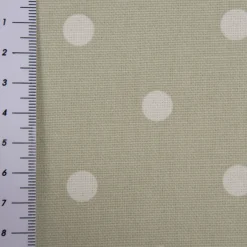 Gardinenstoff Dekostoff Baumwollstoff Full Stop Punkte grünbeige weiß 140cm Breite