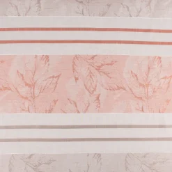 Gardinenstoff Dekostoff halbtransparent Streifen matt Blätter lachs beige 1,50m Breite