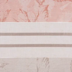 Gardinenstoff Dekostoff halbtransparent Streifen matt Blätter lachs beige 1,50m Breite
