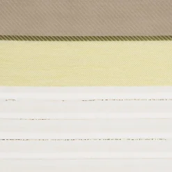 Gardinenstoff Dekostoff halbtransparent Streifen mit goldfarbigen Effekten grün taupe creme 1,50m Breite