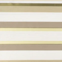 Gardinenstoff Dekostoff halbtransparent Streifen mit goldfarbigen Effekten grün taupe creme 1,50m Breite