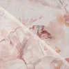 Gardinenstoff Dekostoff halbtransparent Leinenstruktur Aquarell Ginkgo Blätter weiß braun 1,50m Breite