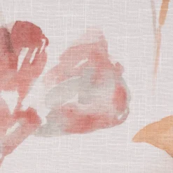 Gardinenstoff Dekostoff halbtransparent Leinenstruktur Aquarell Ginkgo Blätter weiß braun 1,50m Breite