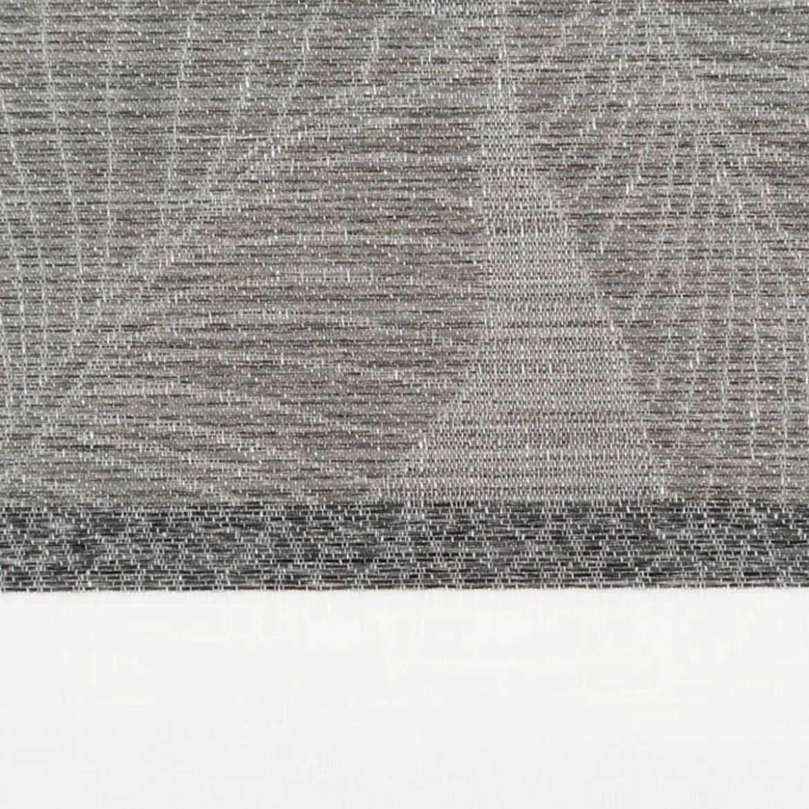 Gardinenstoff Dekostoff halbtransparent Jacquard-Streifen Blätter weiß taupe 1,50m Breite