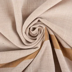 Gardinenstoff Dekostoff halbtransparent Jacquard-Streifen beige beere 1,40m Breite