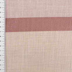 Gardinenstoff Dekostoff halbtransparent Jacquard-Streifen beige beere 1,40m Breite