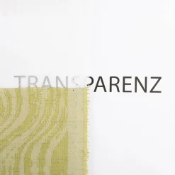 Gardinenstoff Dekostoff halbtransparent Jacquard-Streifen Wellen weiß grün 1,50m Breite