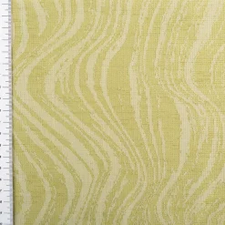 Gardinenstoff Dekostoff halbtransparent Jacquard-Streifen Wellen weiß grün 1,50m Breite
