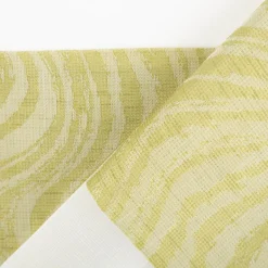Gardinenstoff Dekostoff halbtransparent Jacquard-Streifen Wellen weiß grün 1,50m Breite