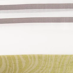 Gardinenstoff Dekostoff halbtransparent Jacquard-Streifen Wellen weiß grün 1,50m Breite