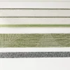 Gardinenstoff Dekostoff halbtransparent Jacquard-Streifen Blätter weiß grün 1,50m Breite
