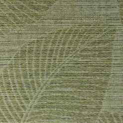 Gardinenstoff Dekostoff halbtransparent Jacquard-Streifen Blätter weiß grün 1,50m Breite