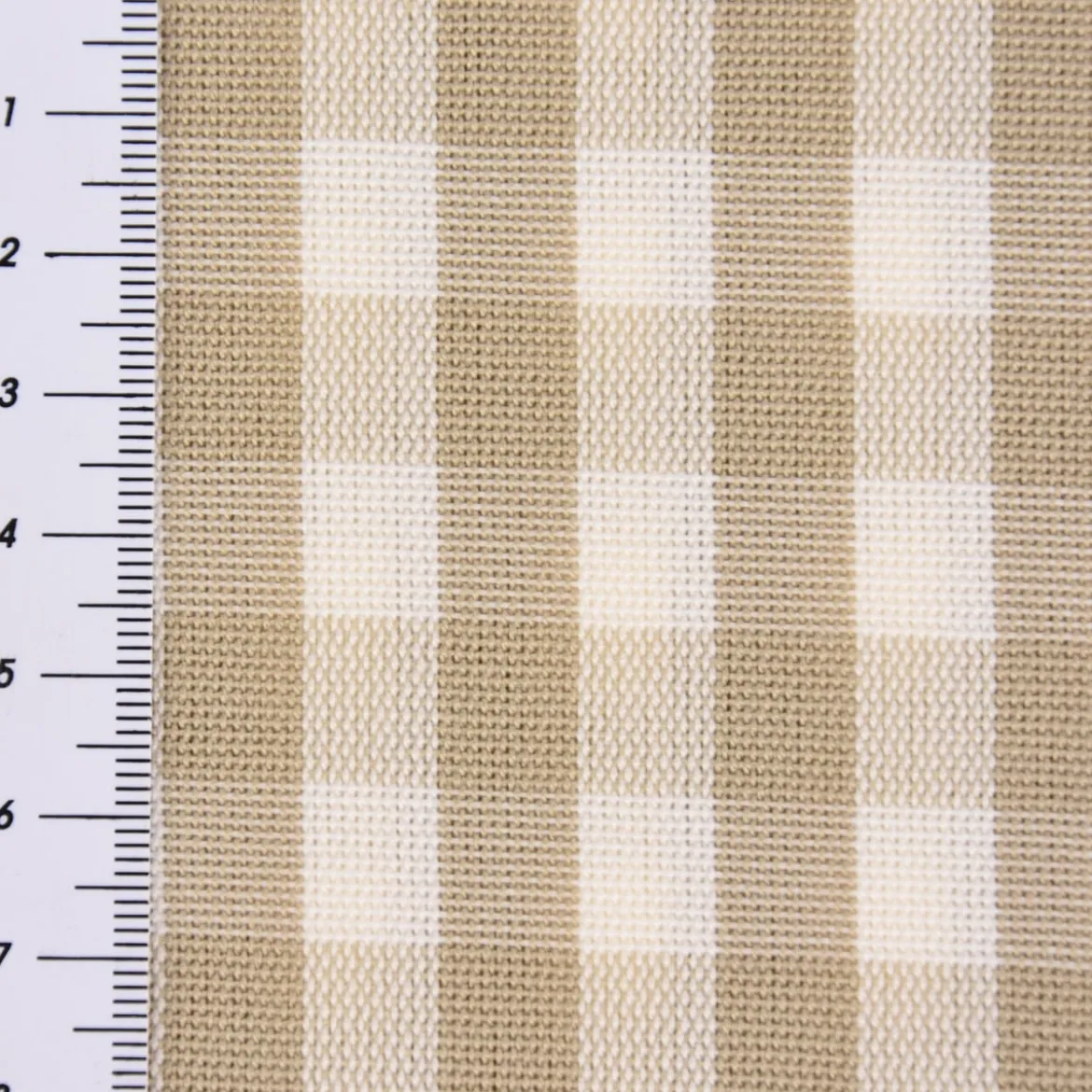 Gardinenstoff Dekostoff Landhausstoff weiß beige kariert 1,60m Breite