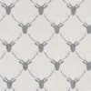 Gardinenstoff Dekostoff Landhausstoff Reliefstruktur Hirschköpfe beige grau 1,60m Breite