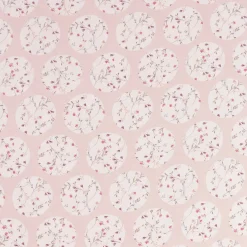 Gardinenstoff Dekostoff Landhausstoff Blümchen Kreise Pastell rosa 1,65m Breite