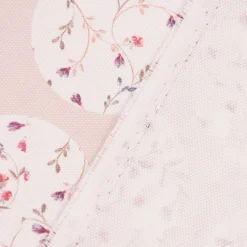 Gardinenstoff Dekostoff Landhausstoff Blümchen Kreise Pastell rosa 1,65m Breite