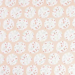 Gardinenstoff Dekostoff Landhausstoff Blümchen Kreise Pastell apricot 1,65m Breite