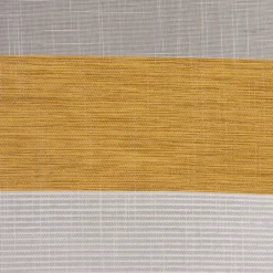 Gardinenstoff Dekostoff Leinenoptik Querstreifen halbtransparent weiß grau honiggelb 1,5m Breite