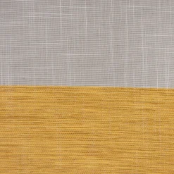 Gardinenstoff Dekostoff Leinenoptik Querstreifen halbtransparent weiß grau honiggelb 1,5m Breite