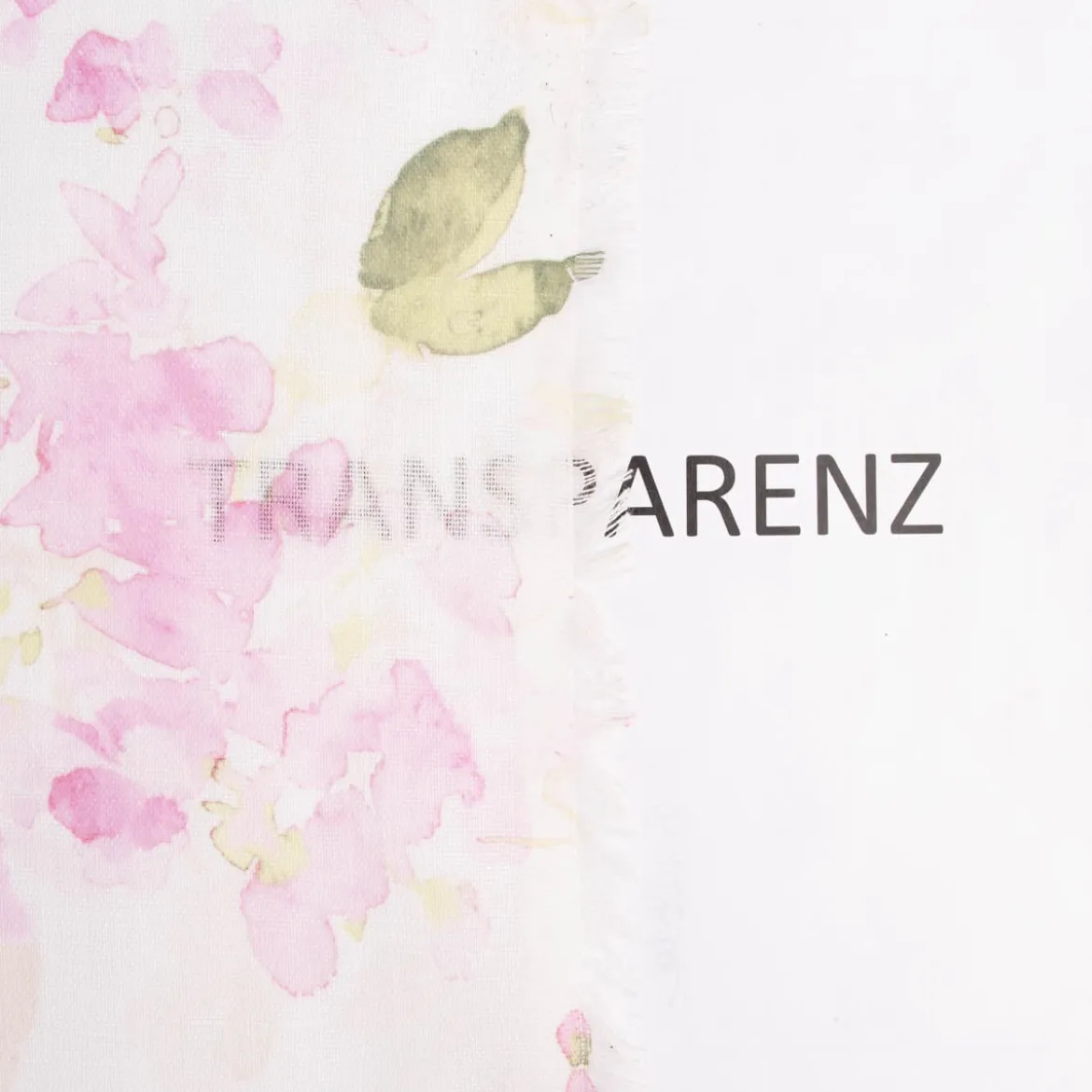 Gardinenstoff Dekostoff Leinenstruktur halbtransparent Aquarell Blumen weiß rosa grün 1,45m Breite